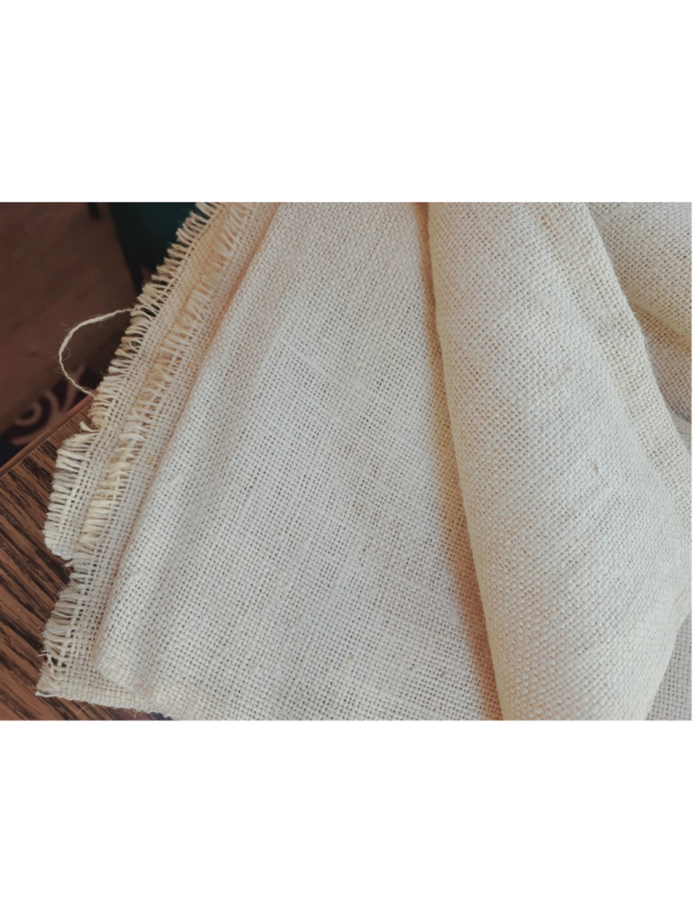 Vintage Cream Burlap Jute Fabric Remnant 2.75 Yds x 40" Coarse Weave